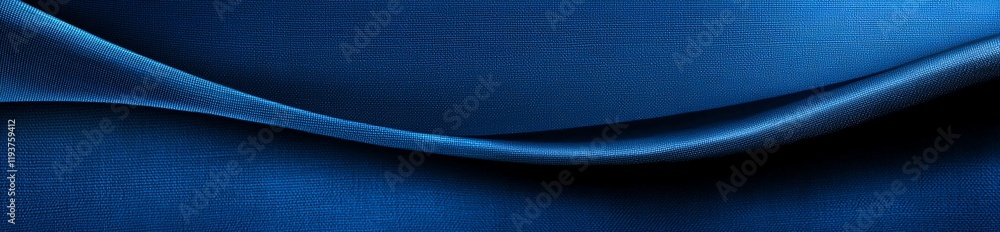 Poster a smooth and elegant wave pattern in deep blue tones, creating a sense of depth and tranquility. per