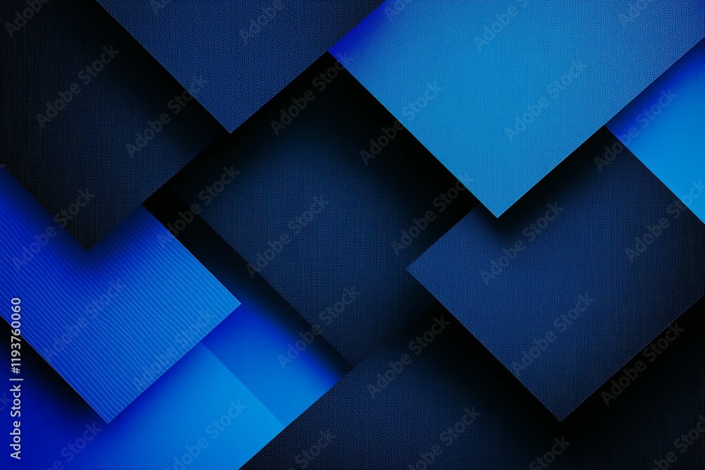 Poster an abstract composition featuring layered blue shapes, creating a dynamic visual effect. ideal for b