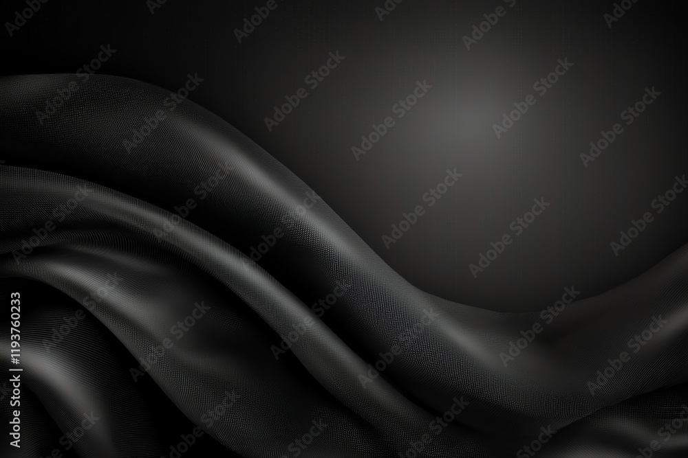 Poster a stunning close-up of rippling black fabric, showcasing smooth textures and subtle shadows. this im