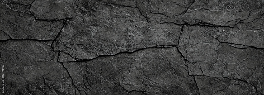 Aufkleber a textured black stone wall featuring intricate, natural patterns and grooves. the deep hues create 