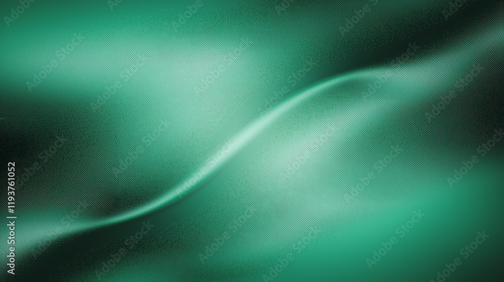 Poster this abstract image features smooth green waves with an ethereal quality, creating a serene and calm