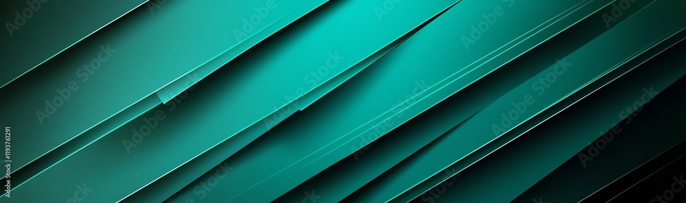 Poster a modern and dynamic abstract background featuring layered teal and turquoise panels, perfect for us
