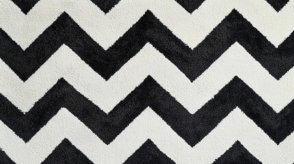 Black and white zigzag chevron pattern on a fabric surface for textures and backgrounds