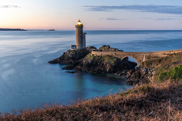 France, Brittany. Finisterre, Plouzane. Petit Minou Lighthouse.