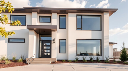 Modern Architectural House Exterior: Luxury Home Design and Real Estate