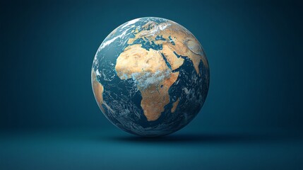 Fototapeta premium Our Blue Planet: A striking, close-up image of the Earth, showcasing its delicate and vibrant beauty against a deep blue backdrop.