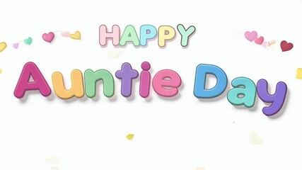 Celebrate Auntie’s Day with fun animated lettering design featuring bold typography clean background perfect banners social media