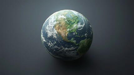 Fototapeta premium Our Fragile Earth: A striking 3D rendering of planet Earth against a dark backdrop, highlighting its intricate beauty and delicate ecosystems.