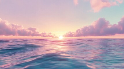 Fototapeta premium Tranquil Ocean View at Dawn with Pastel Sky Colors