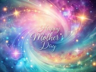Obraz premium Surreal Galaxy Mother's Day Background with Copy Space for Personalized Message