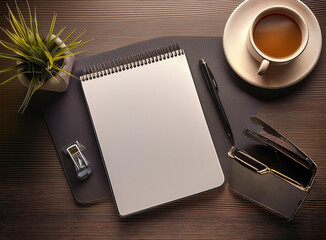empty notepad on the table