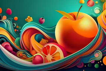 abstract fruit waves