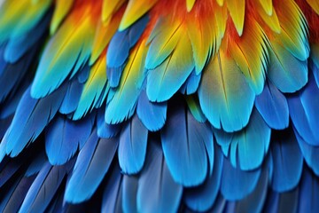 Fototapeta premium Blue and Colorful Feathered Parrot with Outstretched Wings and Talons Perched on Hand