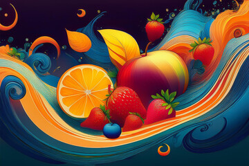 abstract fruit waves