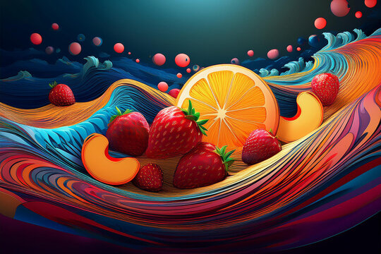 abstract fruit waves