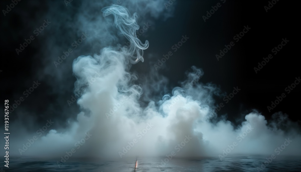 Aufkleber mystical scene features swirling smoke, fog. abstract patterns of light, dark create dramatic, ether
