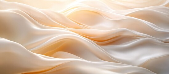 Obraz premium Smooth flowing satin waves of light and color create an elegant and captivating abstract textured background The soft fluid and dynamic patterns evoke a sense of serenity harmony and tranquility