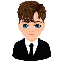 Portrait or head of little boy with brown hair