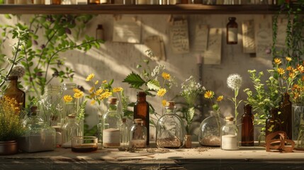 Power Of Herbs For Human Health. Herbalist Advertising