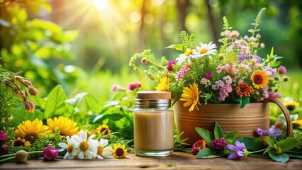 Sustainable Eco-Friendly Product on Lush Green Background - Earth Day Concept