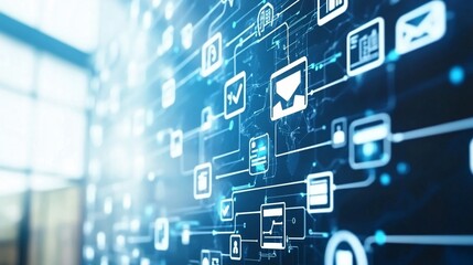 Abstract Digital Network Technology Data Flow Illustration