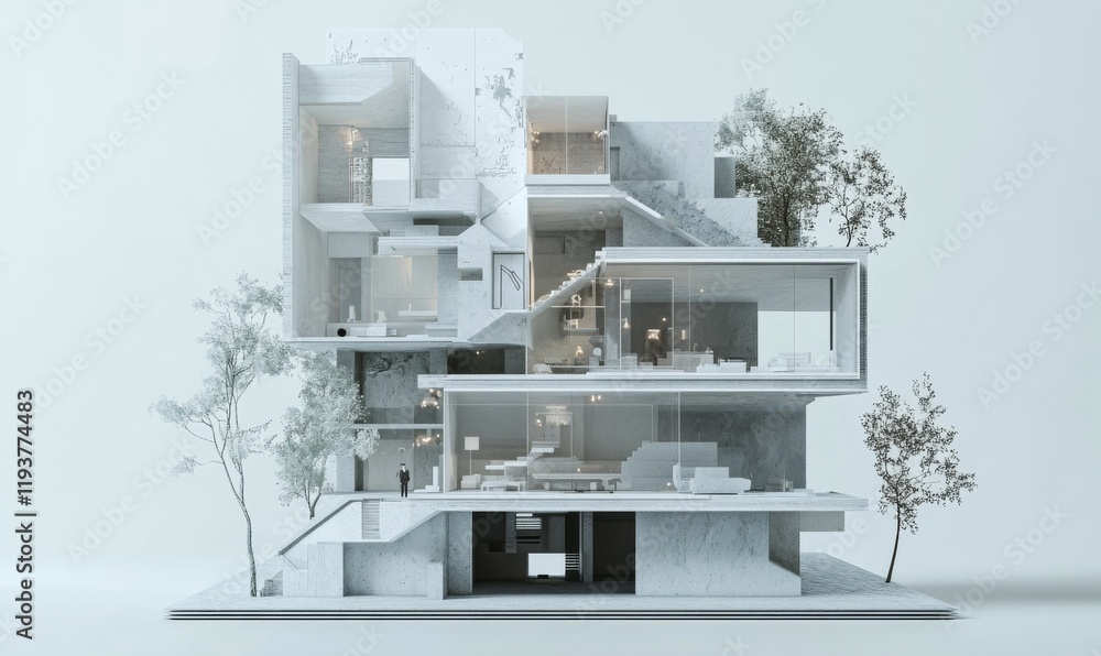 Poster 3d rendering of an architecture model 2