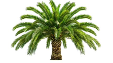 A tropical palm tree, isolated on white background
