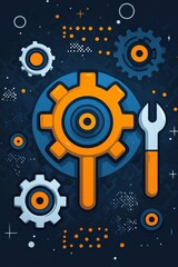 Obraz premium illustration of computer with abstract networked interface