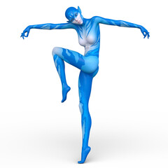 女性エイリアン　3DCGレンダリング