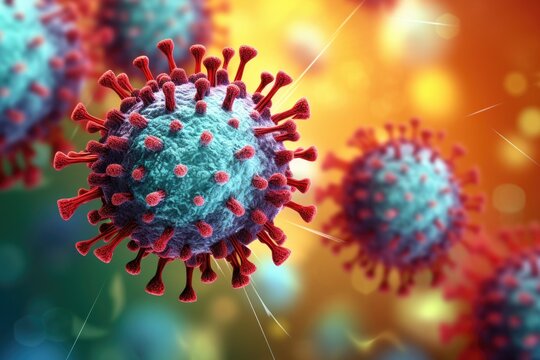 Discovering the Microscopic World of EBV: 3D Illustration of Herpes Virus and its Impact on Human Health