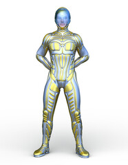 男性サイボーグ　3DCGレンダリング