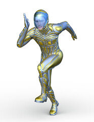 男性サイボーグ　3DCGレンダリング
