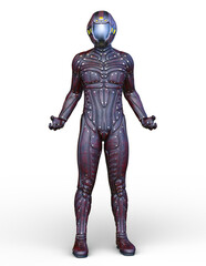 男性サイボーグ　3DCGレンダリング