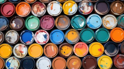 Empty Paint Cans: Reusing, Disposing of Hazardous Waste at a Recycling Center. Properly Recycle Chemical Paint Cans