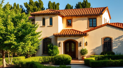 Mediterranean Style Luxury Home: Spanish Villa Architecture, Elegant Exterior Design
