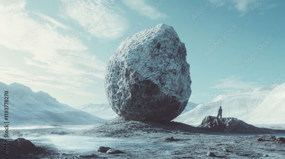 Fototapete surreal landscape where physical objects morphing
