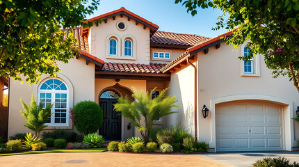 Mediterranean-Style Dream Home: Luxurious Villa with Landscaped Garden and Curb Appeal