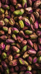 Obraz premium Vibrant close-up of raw pistachio nuts with natural hues