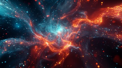 Obraz premium Vibrant cosmic nebula with swirling colors in space