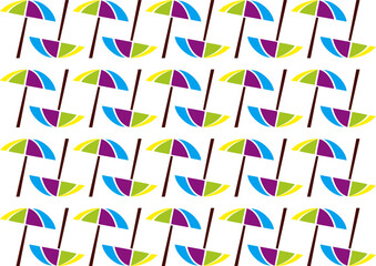 Umbrella on a beach in Brazil with lots of sun and sea