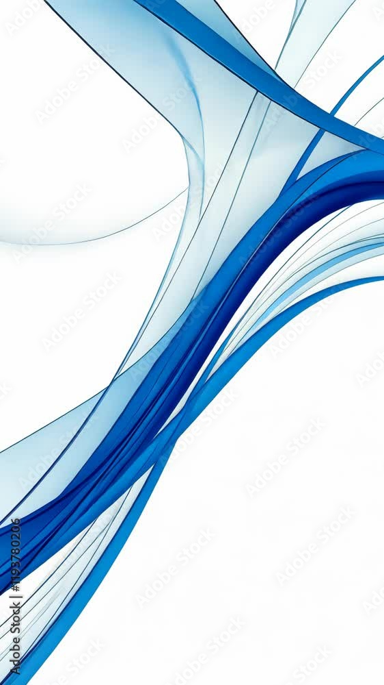 Poster fluid blue abstract design with flowing lines and gentle curves in a light background
