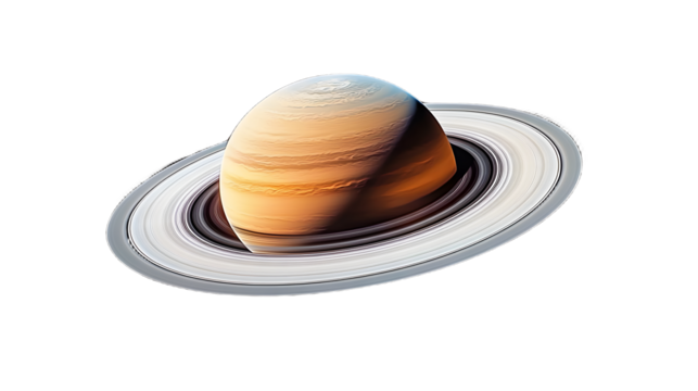 planet saturn on white background