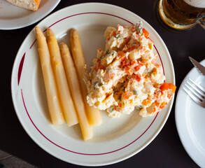 In restaurant version, Russian salad also known as Oliver Salad , with boiled beef meat,...