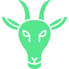 Moutain Goat Face icon single vector illustration