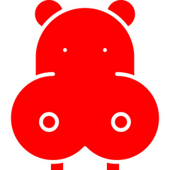 Hippopotamus Face icon single vector illustration
