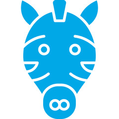 Zebra Face icon single vector illustration