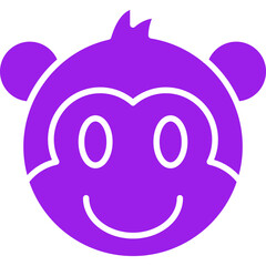 Monkey face icon single vector illustration