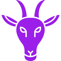 Moutain Goat Face icon single vector illustration