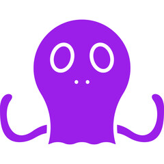 Obraz premium Octopus Face icon single vector illustration