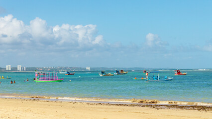  tropical beach in northeastern Brazil in the state of Alagoas, city of Maceio, Ponta Verde beach